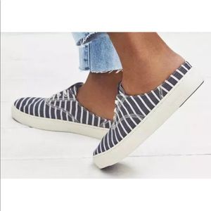 New Cole Haan Grandpro Women Deck Mule Sneaker  Freeport Stripe Blue White 11